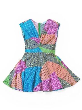 Amanda Uprichard Women’s Sz S Multicolor Silk Patchwork Mini Dress